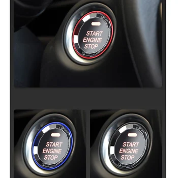 Ceyes Наклейка Для Укладки Автомобиля Аксессуары Подходят Для Mazda 3 BM BN 6 GJ1 GL CX4 CX5 CX 5 Axela CX3 Atenza Кнопка Запуска Двигателя Автоматическое Кольцо
