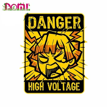 DOMI Высокое качество для графики Demon Slayer Наклейки Zenitsu High Voltage Виниловые наклейки для авто Виниловые наклейки для автомобилей Предупреждающая наклейка Аниме