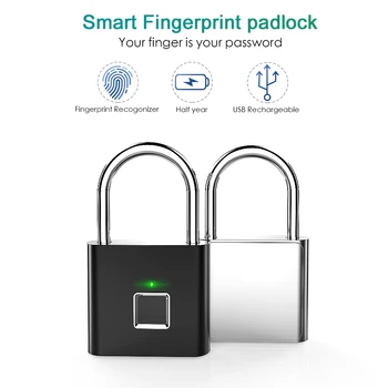 USB Перезаряжаемый умный бесключевой замок с отпечатками пальцев IP65, Водонепроницаемый противоугонный замок безопасности, дверной замок для чемодана