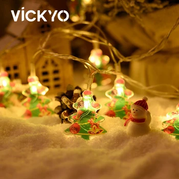 VICKYO 3M 20Light LED Light String Рождественские Декоративные Огни Строка Украшения Рождественской Елки Огни Строка Освещения Снеговика
