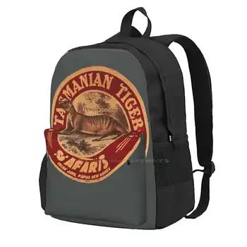 Винтажное сафари с Тасманским тигром, модный дорожный ноутбук, школьный рюкзак, сумка, Винтажный охотничий бар 