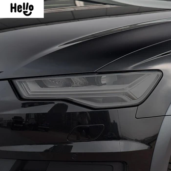 Для Audi A6 C7 4G S6 RS6 2012-2018, защитная пленка для автомобильных фар, пленка с дымчато-черным оттенком, Виниловая прозрачная наклейка из ТПУ