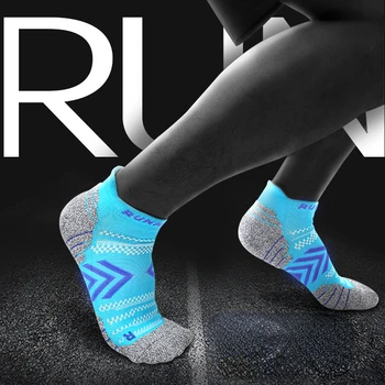 Нескользящие носки для бега с полотенцем для мужчин, носки для марафона по легкой атлетике для женщин, спортивные носки для бадминтона