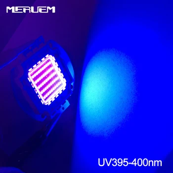 Ультрафиолетовые фиолетовые светодиодные лампы с ламповыми чипами 395 нм-400 нм 30 Вт высокой мощности