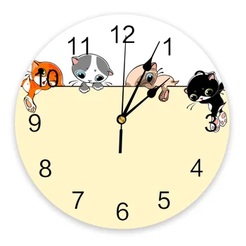 Часы с мультяшным котом Настенный декор для дома Современная кухня Спальня Декор для гостиной Настенные часы